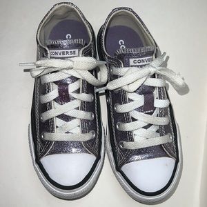 Girls Converse metallic purple size 12